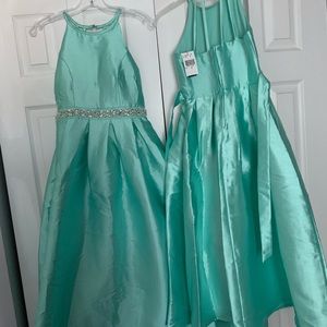 Matching Girl’s Formal Mint Green Dresses